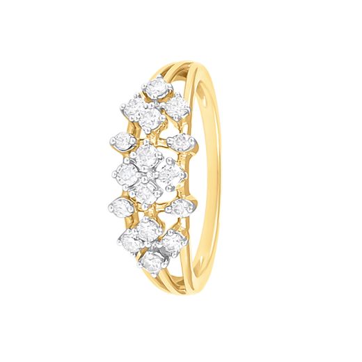 Gleaming Yellow Gold and Diamond Finger Band