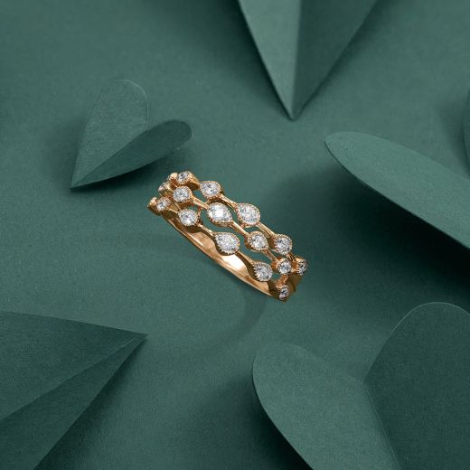 Drop Design Diamond Finger Ring