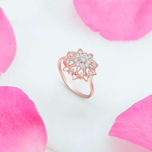 Artistic Floral Diamond Finger Ring