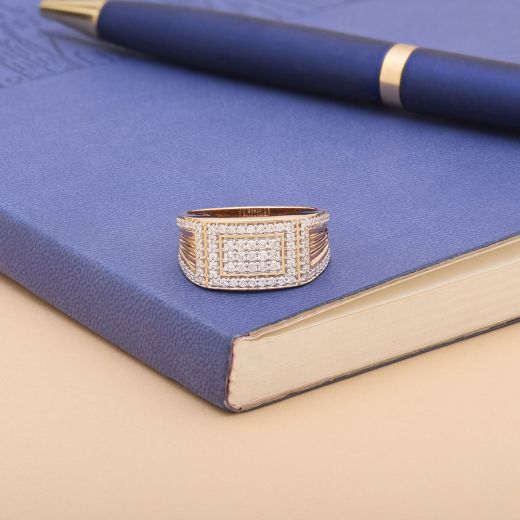 Glossy Diamond Studded Everyday Men's Finger Ring