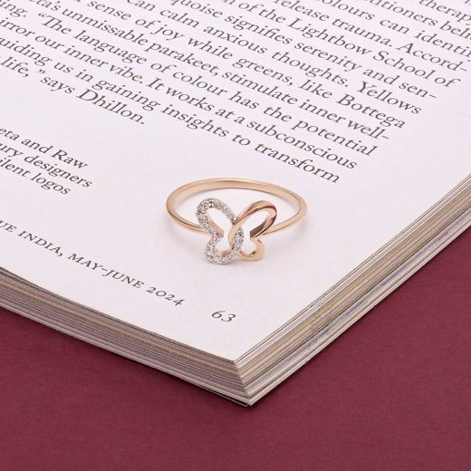 Butterfly Design Diamond Finger Ring