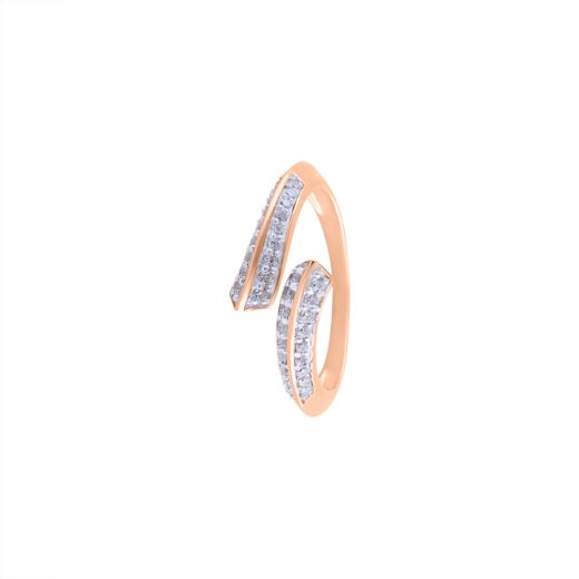 Pretty Swirl Design Diamond Finger Ring