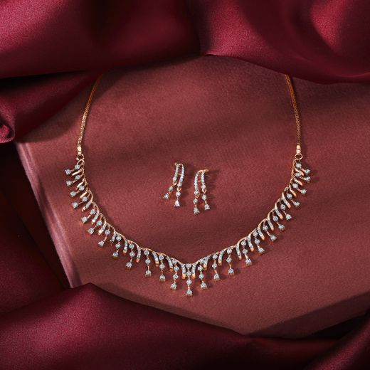 Sublime Simplicity Diamond and Rose Gold Necklace Set