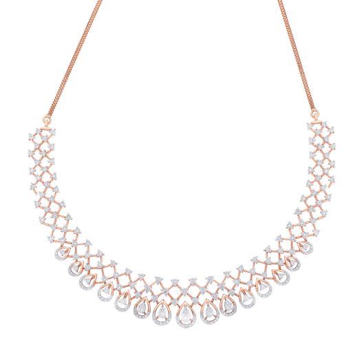 Crisscross Necklace in Rose Gold