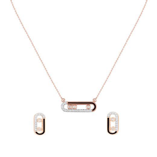 Gorgeous Geometric Diamond Necklace Set