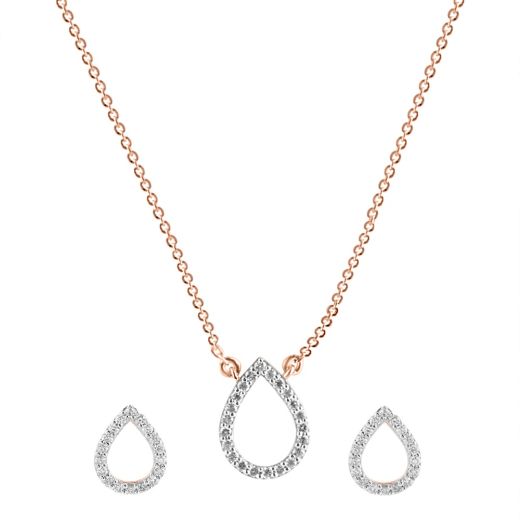 Dewdrop Design Diamond Necklace Set