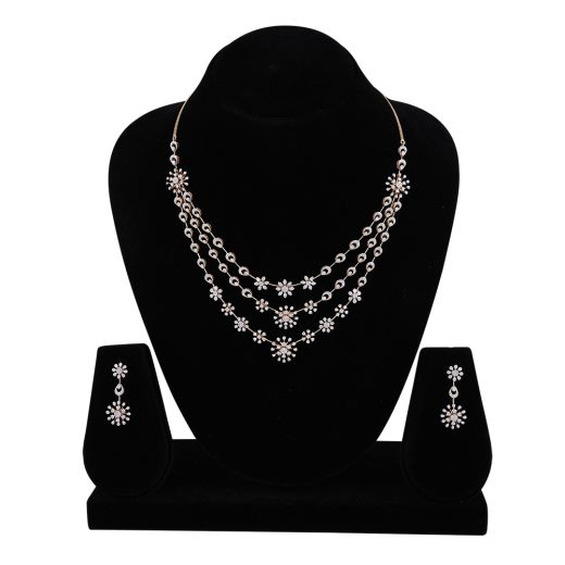 Gorgeous Multi-layered Diamond Necklace Set