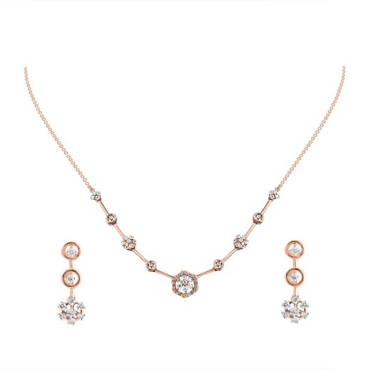 Stunning Diamond and Rose Gold Necklace Set