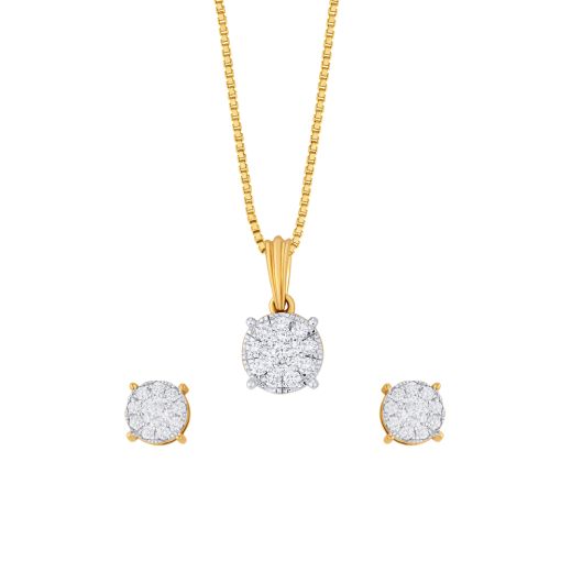Exquisite 18Kt Yellow Gold Crown Star Jewellery Set
