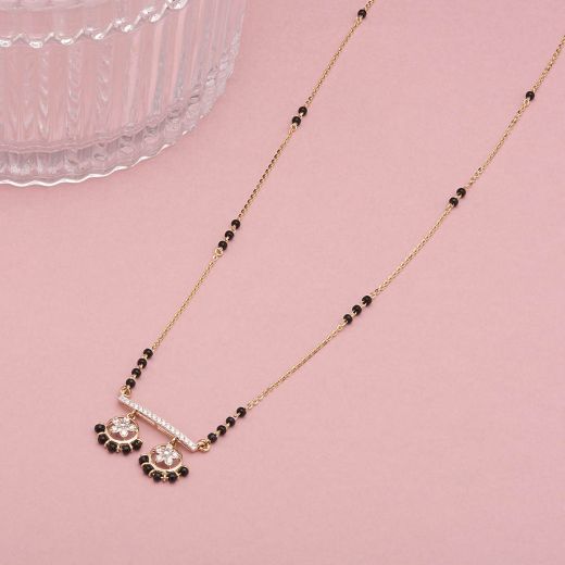 Geometric Design Rose Gold Mangalsutra