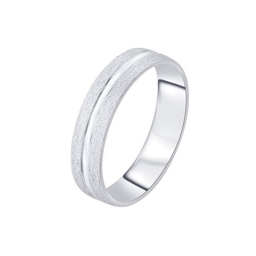 Textured Men's Ring in Platinum