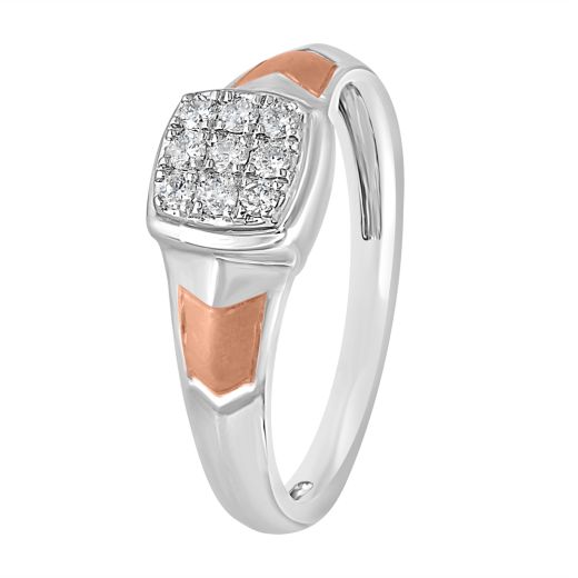 Subtle Platinum and Rose Gold Diamond men's Finger Ring
