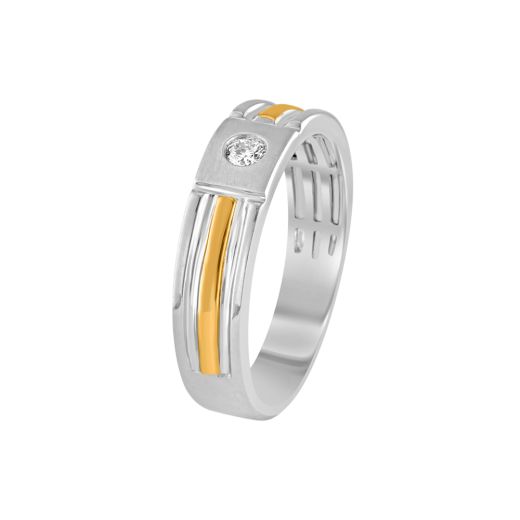 Radiant Dual Metal and Diamond Men's Finger Band