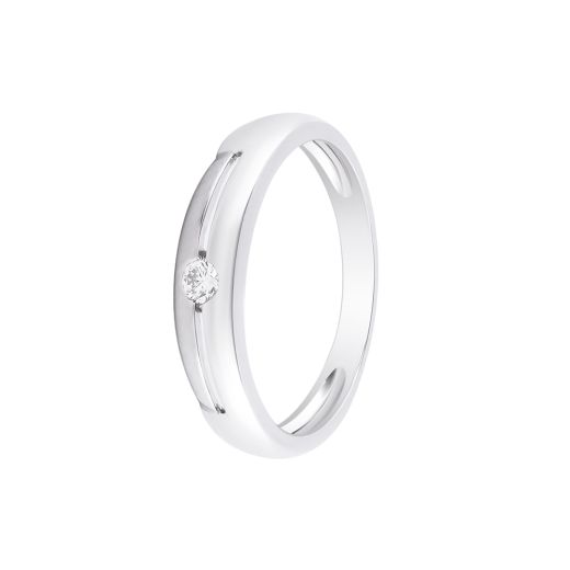 Glossy Diamond and Platinum Men's Finger Band