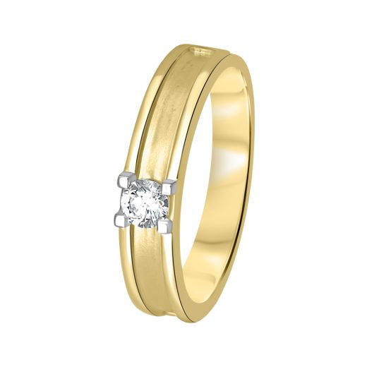18KT Yellow Gold and Diamond Finger Ring