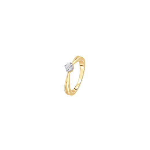 Sparkling Solitaire Diamond Ring Crafted in 18KT Yellow Gold
