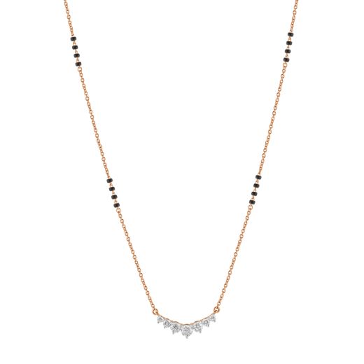 Tradition Inspired Diamond and Rose Gold Crown Star Mangalsutra