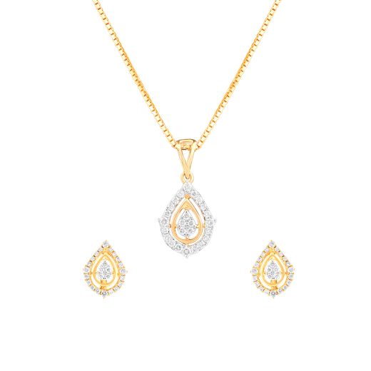Drop Design Diamond Pendant Set