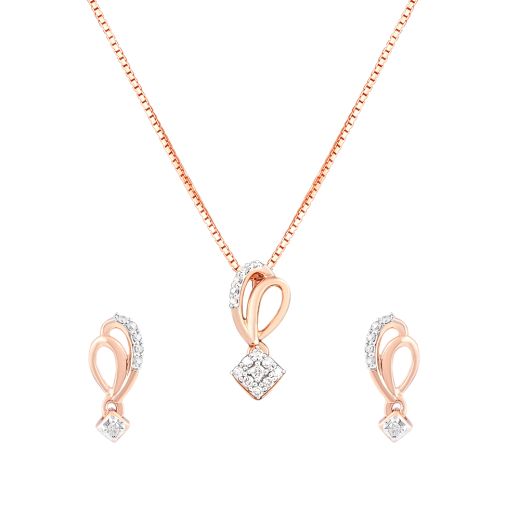 Sophisticated Rose Gold and Diamond Pendant Set