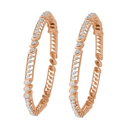 18KT Exquisite Rose Gold Bangle Set of 2