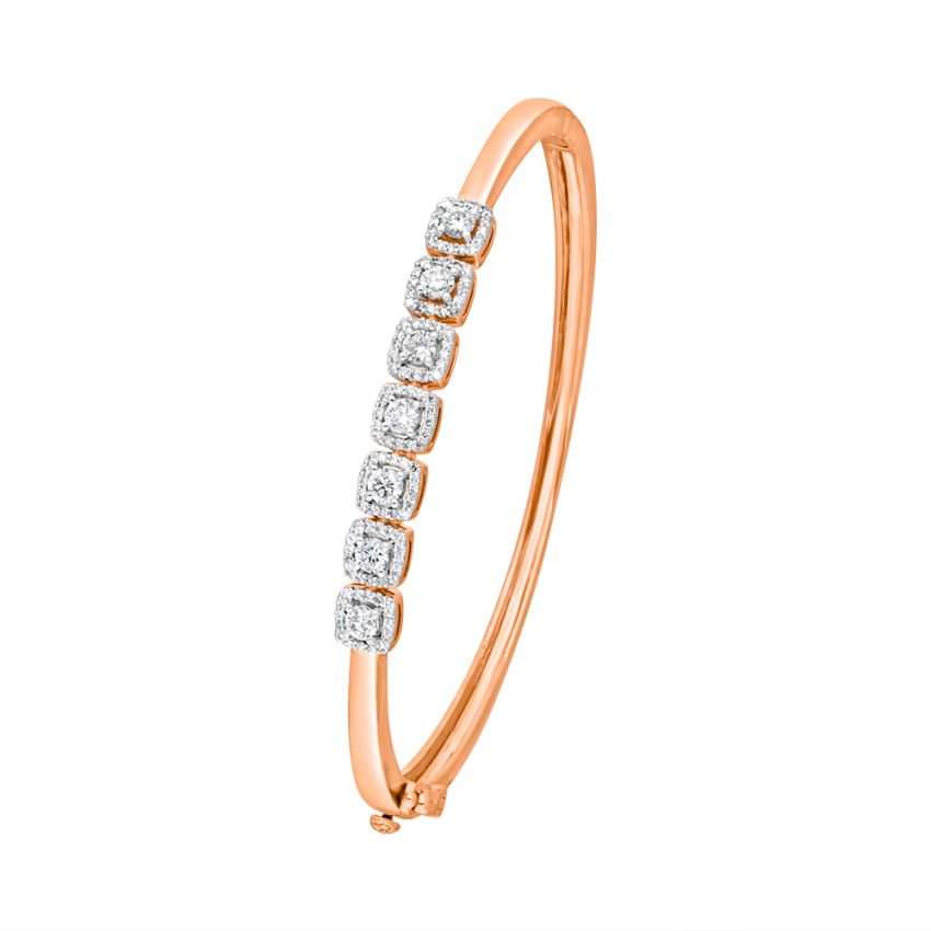 Buy Square Diamond Bracelet in 14KT Rose Gold Online | ORRA