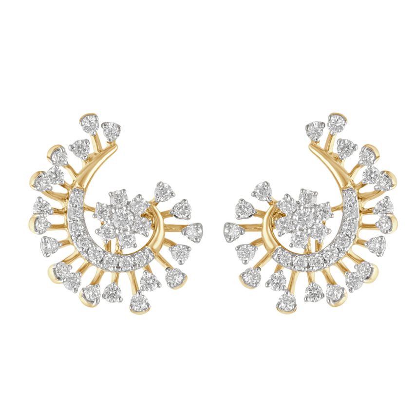 Buy Beautiful Semi Stone Diamond Earrings  GRT Jewellers