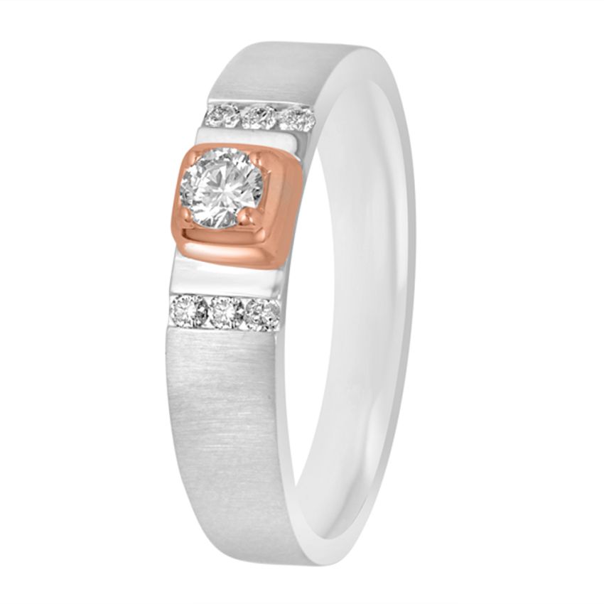 Platinum ring with hot sale rose gold band