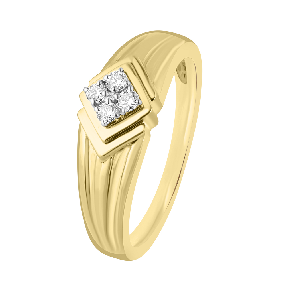 Men's Diamond Gypsy Ring 14k Yellow Gold (1.00ct) - AD7890