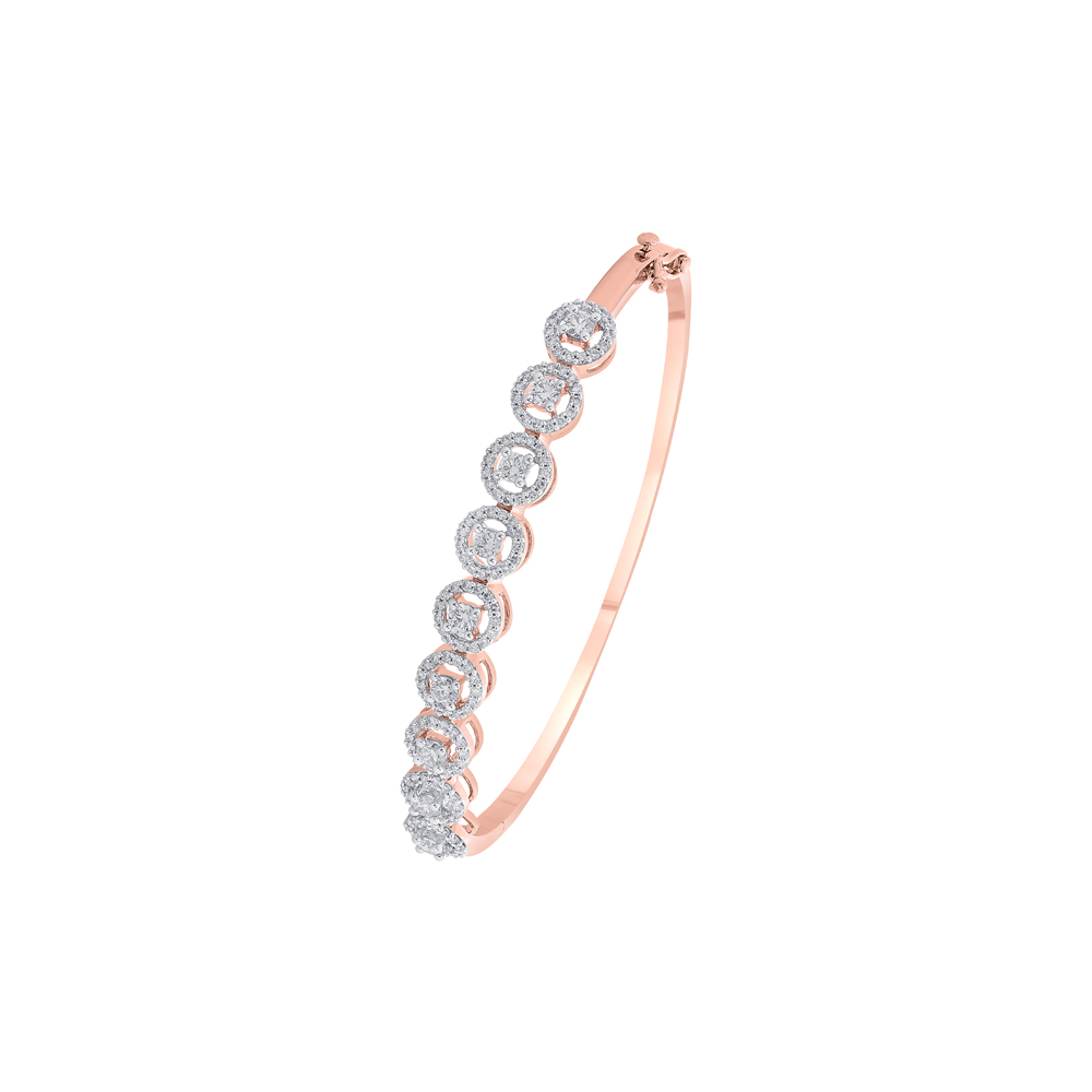 Buy Stunning Bracelet With Diamonds in 14KT Rose Gold Online | ORRA