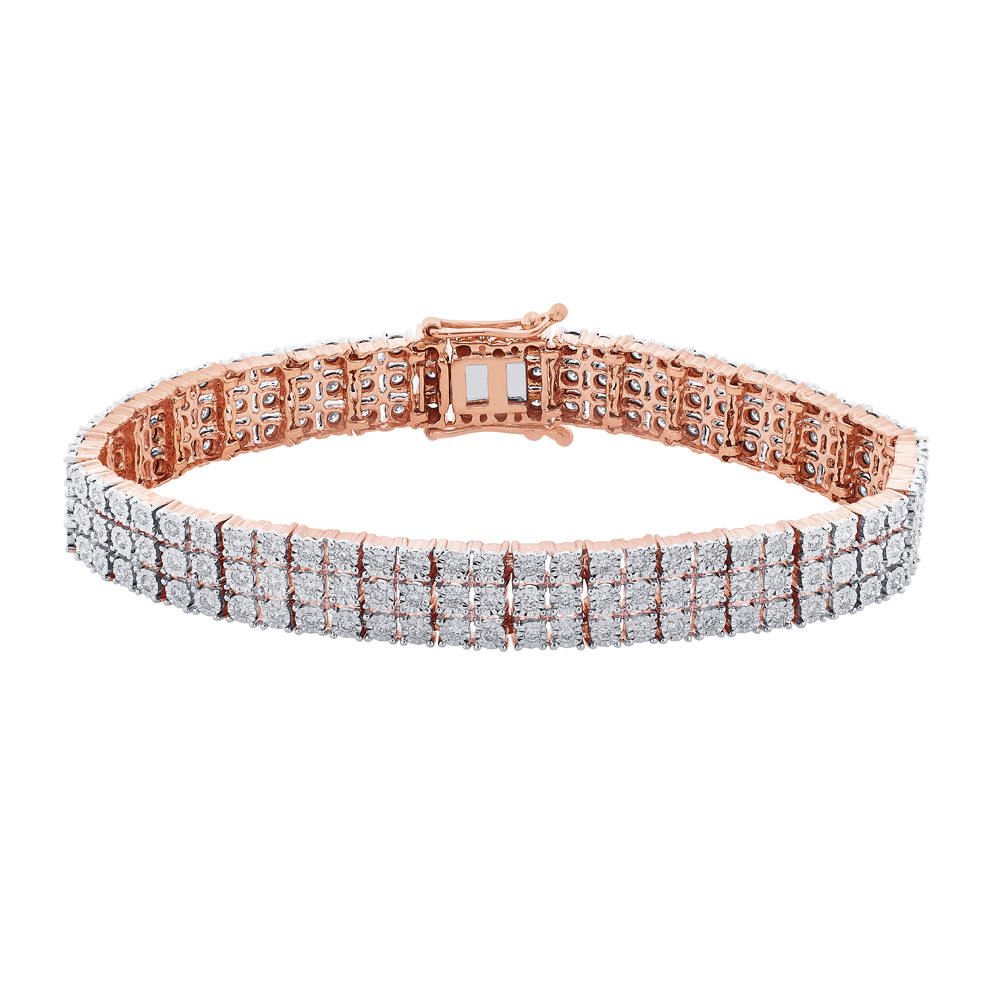 Buy 14KT Rose Gold Circular Diamond Bracelet Online | ORRA