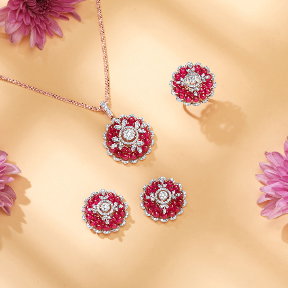 Floral diamond pendant shop