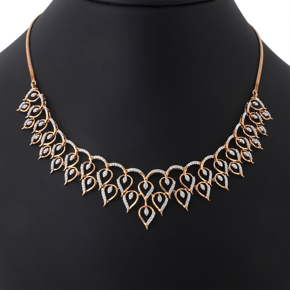 Buy Diamond Necklace in 14KT Rose Gold Online | ORRA