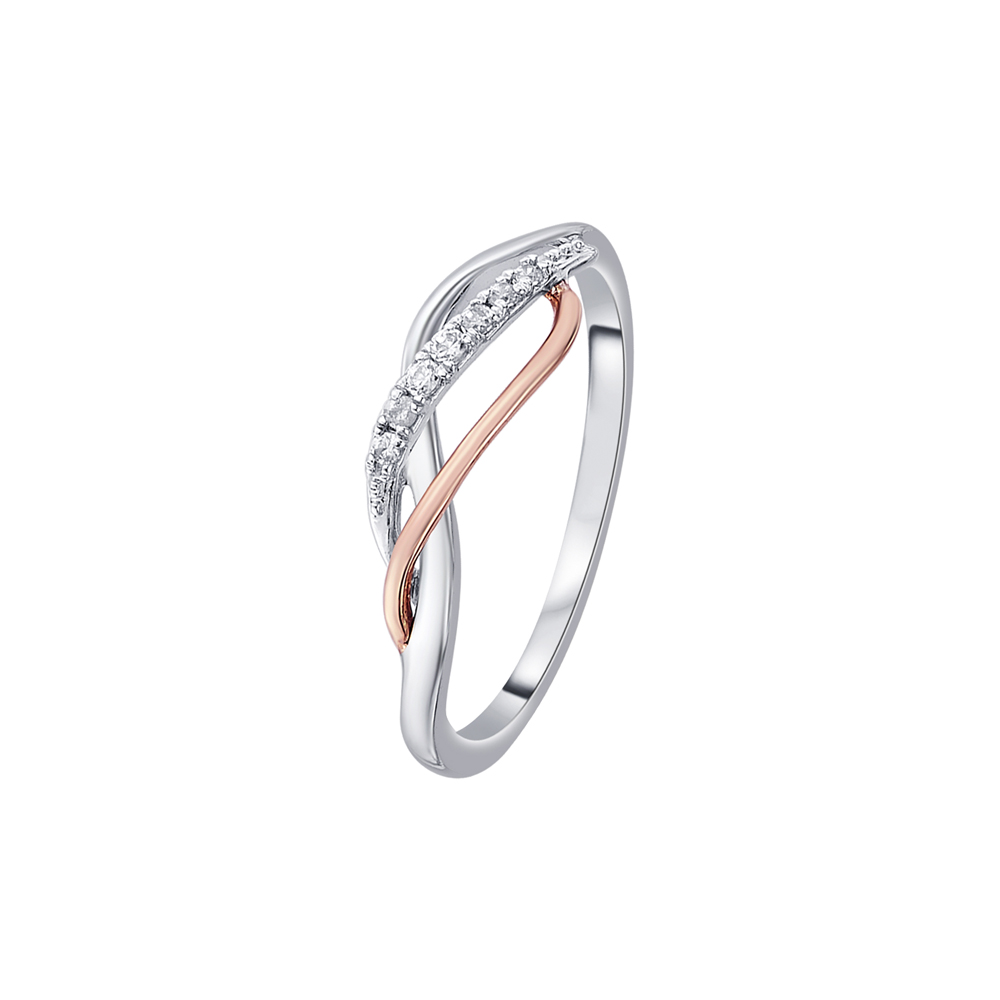 Buy Stunning Platinum and Rose Gold Finger Ring PRG23K64 Online at ORRA